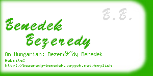 benedek bezeredy business card